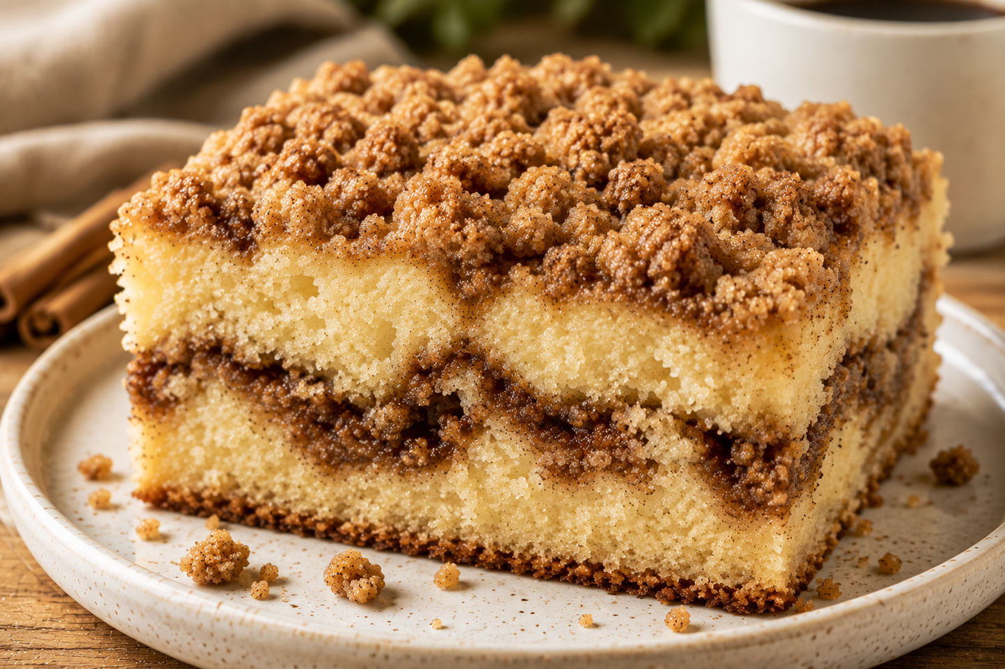 Cinnamon Swirl Crumb Cake